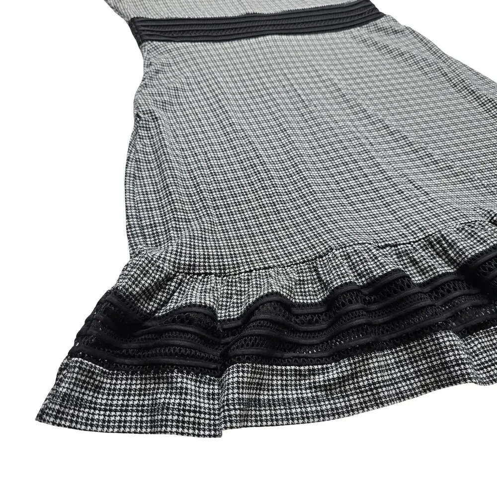 Michael Kors Dress Womens PM Black White Houndstooth Fit Flare NWT‎
